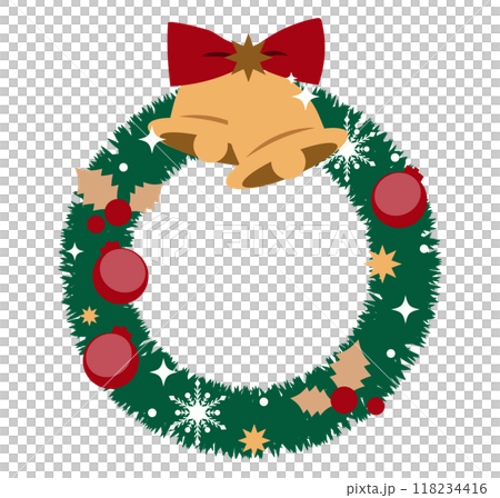 クリスマスリースのイラスト 118234416