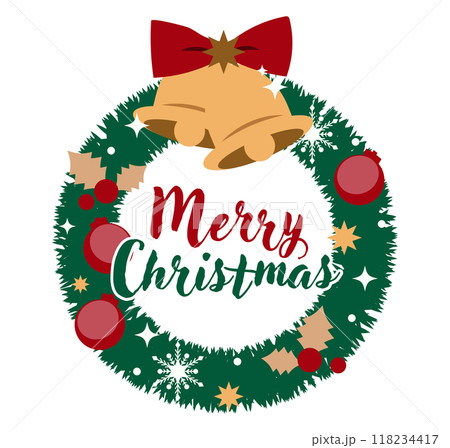 クリスマスリースのイラスト 118234417