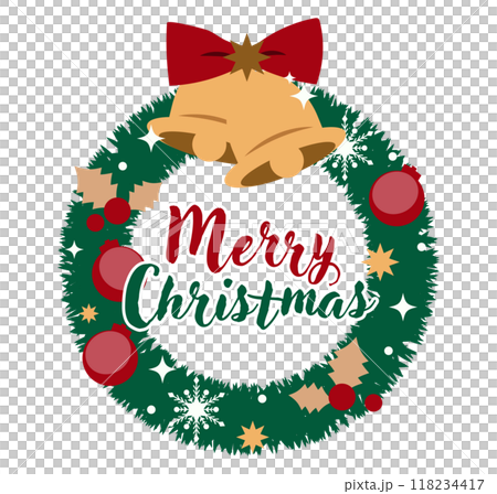 クリスマスリースのイラスト 118234417