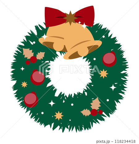 クリスマスリースのイラスト 118234418
