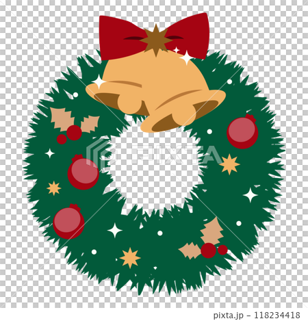 クリスマスリースのイラスト 118234418