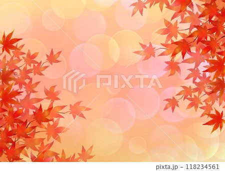 紅葉　秋の装飾背景 118234561