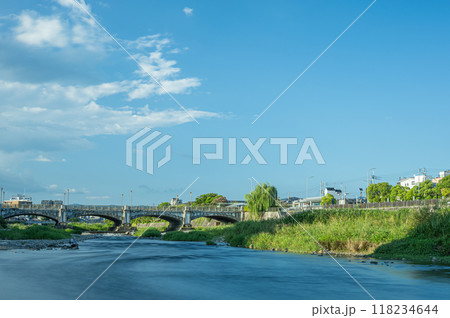 京都鴨川風景 七条大橋下流 京都鴨川風景 七条大橋下流 118234644