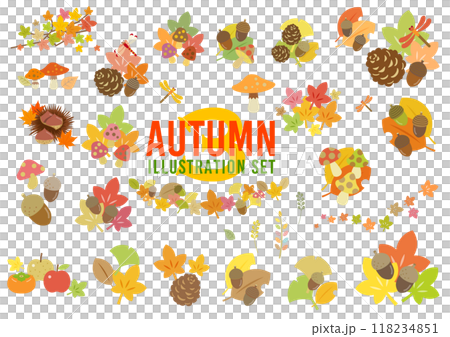 秋季插畫集：秋季可愛圖標，插畫集3 118234851