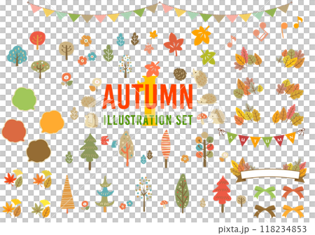 Autumn Illustration Set Autumn cute icons, illustration set 1 118234853