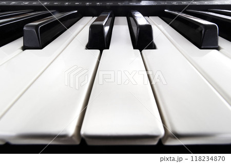 Synthesizer keys close up 118234870