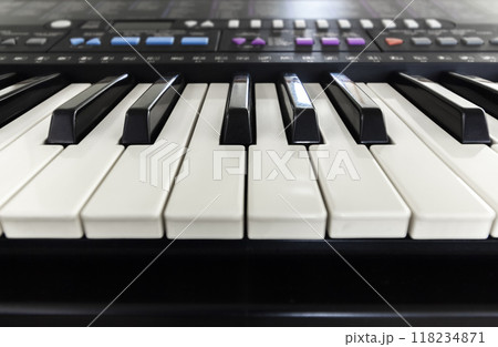 Synthesizer keys close up 118234871