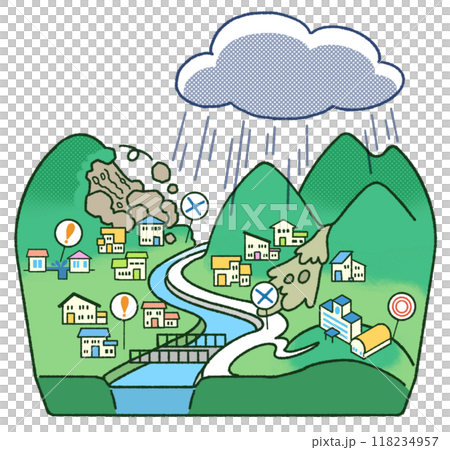 ハザードマップ 防災地図 118234957