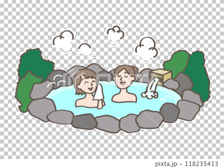 People entering the hot spring 118235413