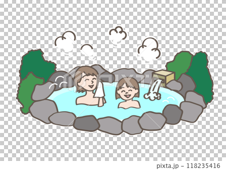 進入溫泉的家庭 118235416