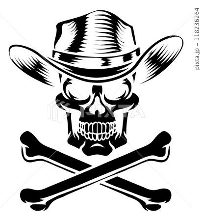 Cowboy Hat Western Skull Pirate Cross Bones Cowboy Hat Western Skull Pirate Cross Bones 118236264