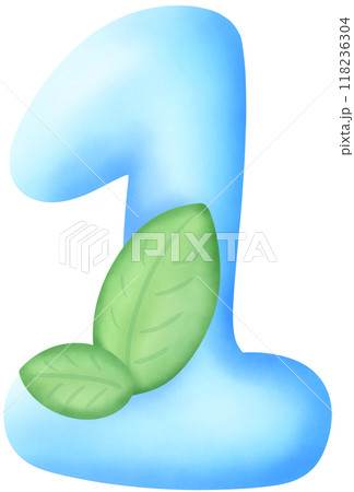 Number 1 green leaves 118236304