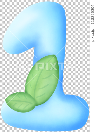Number 1 green leaves 118236304
