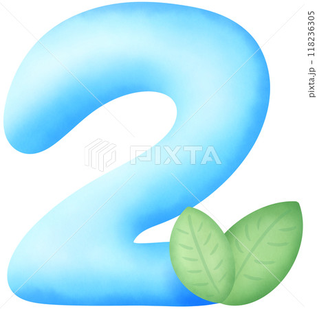 Number 2 green leaves 118236305