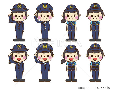 警察官ポーズ+表情セット 118236810