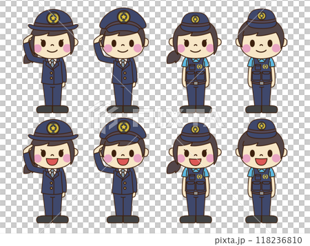 警察官ポーズ+表情セット 118236810