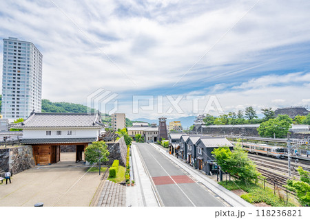 甲府駅北口　甲府城山手渡櫓門と甲府時の鐘　甲州夢小路　甲府城稲荷櫓　甲府城天守台 118236821