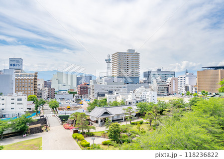 甲府城 天守台からの眺め 南南西 遊亀橋 内堀 鍛冶曲輪の井戸 日本庭園 管理事務所 山梨県庁 甲府城 天守台からの眺め 南南西 遊亀橋 内堀 鍛冶曲輪の井戸 日本庭園 管理事務所 山梨県庁 118236822