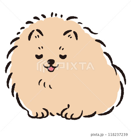 おじぎをしている犬の手描きイラスト 118237239