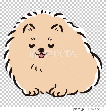 おじぎをしている犬の手描きイラスト 118237239