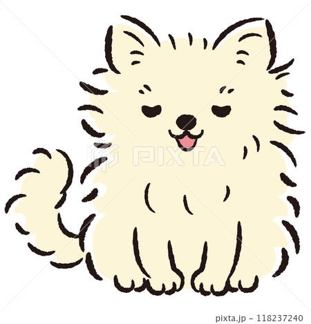 おじぎをしている犬の手描きイラスト 118237240