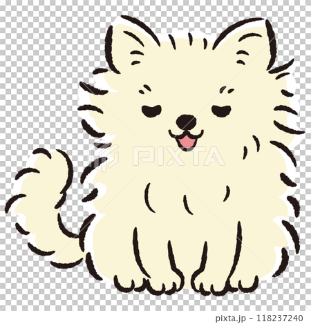 おじぎをしている犬の手描きイラスト 118237240