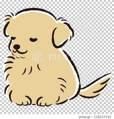 おじぎをしている犬の手描きイラスト 118237242