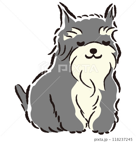 おじぎをしている犬の手描きイラスト おじぎをしている犬の手描きイラスト 118237245