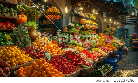 Street food market scene Street food market scene 118237286