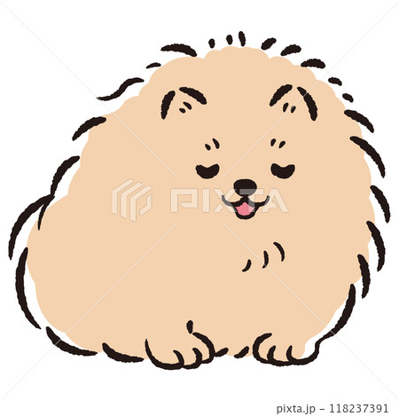 おじぎをしている犬の手描きイラスト 118237391