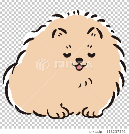 おじぎをしている犬の手描きイラスト 118237391