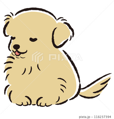 おじぎをしている犬の手描きイラスト 118237394