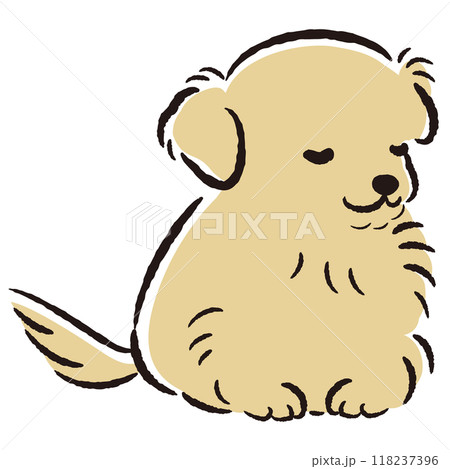 おじぎをしている犬の手描きイラスト 118237396