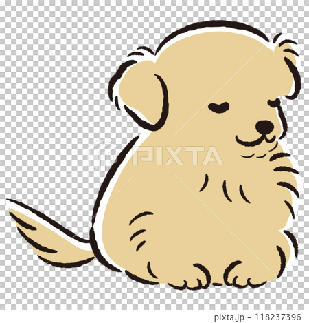 おじぎをしている犬の手描きイラスト 118237396