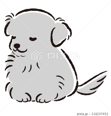 おじぎをしている犬の手描きイラスト 118237452