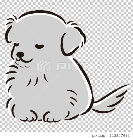 おじぎをしている犬の手描きイラスト 118237452