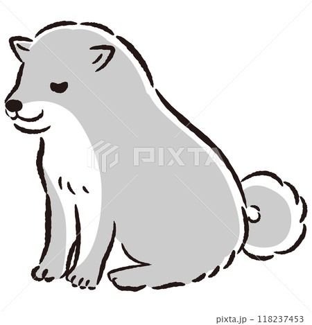 おじぎをしている犬の手描きイラスト 118237453