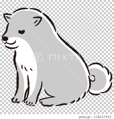 おじぎをしている犬の手描きイラスト 118237453