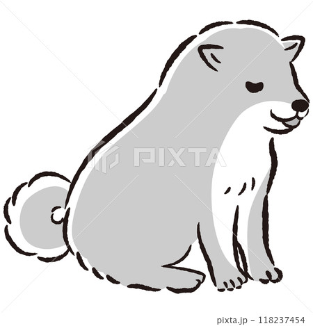 おじぎをしている犬の手描きイラスト 118237454