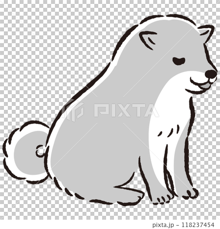 おじぎをしている犬の手描きイラスト 118237454