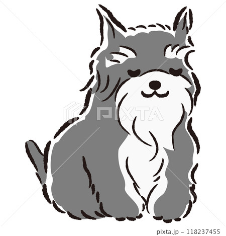 おじぎをしている犬の手描きイラスト 118237455
