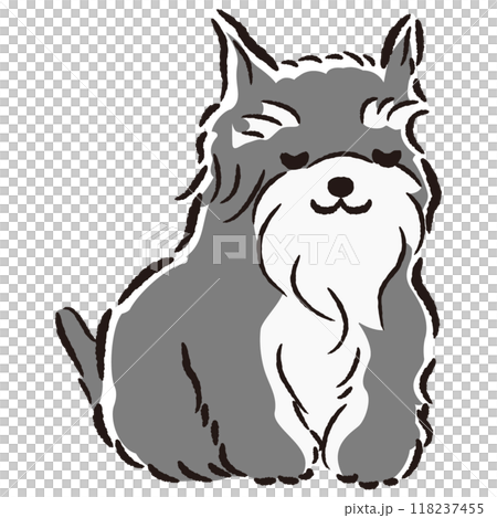 おじぎをしている犬の手描きイラスト 118237455