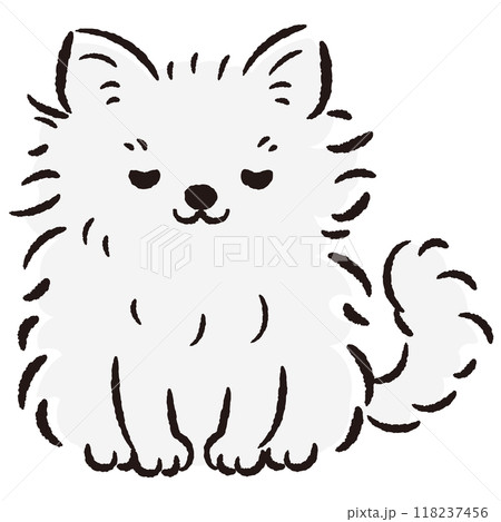 おじぎをしている犬の手描きイラスト 118237456
