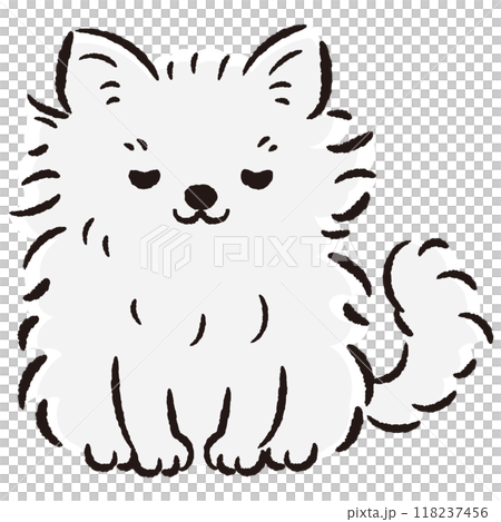 おじぎをしている犬の手描きイラスト 118237456