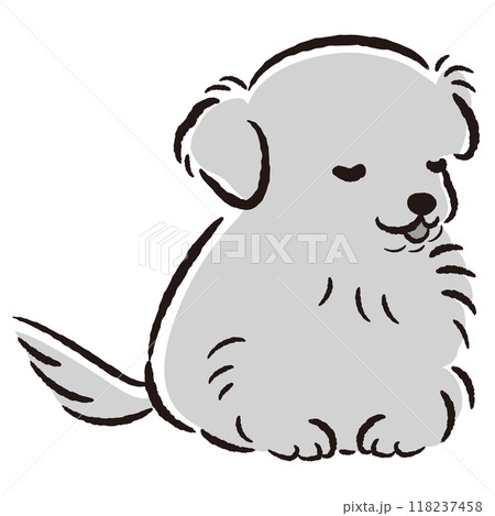 おじぎをしている犬の手描きイラスト 118237458