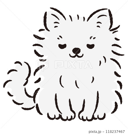 おじぎをしている犬の手描きイラスト おじぎをしている犬の手描きイラスト 118237467