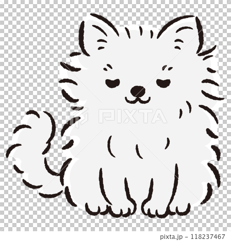 おじぎをしている犬の手描きイラスト おじぎをしている犬の手描きイラスト 118237467