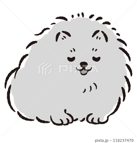 おじぎをしている犬の手描きイラスト 118237470