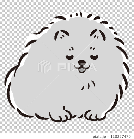 おじぎをしている犬の手描きイラスト 118237470