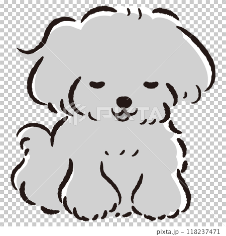 一隻狗鞠躬的手繪插圖 118237471